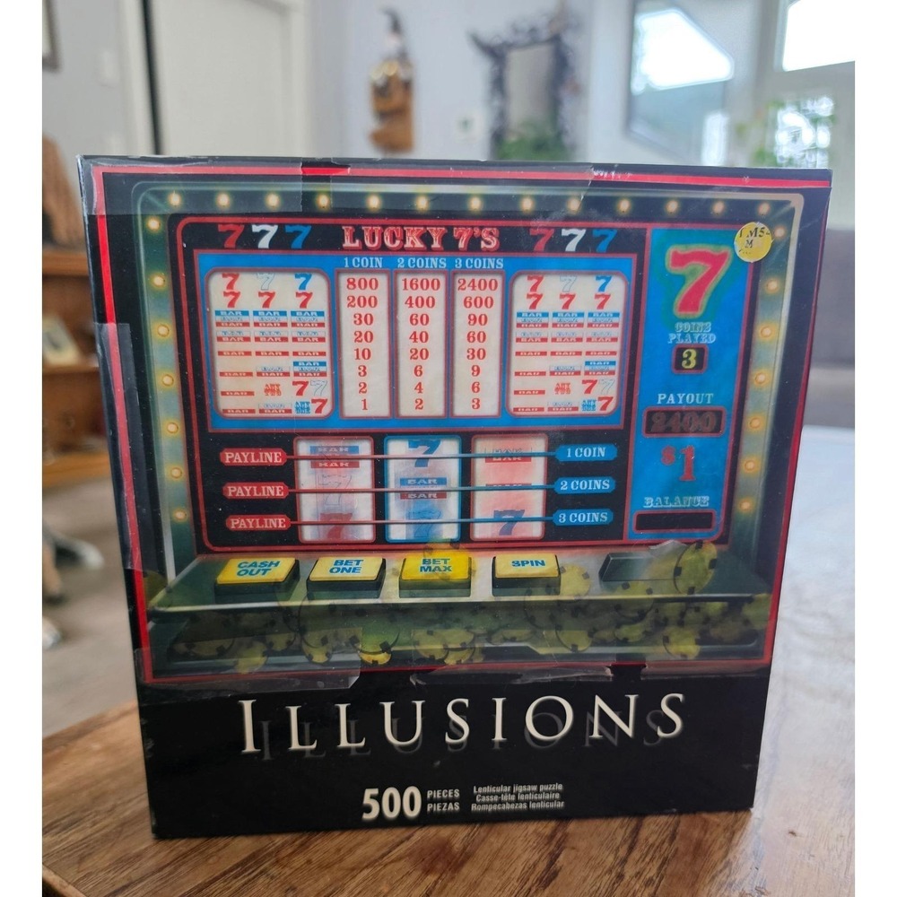 VINTAGE 2005 Sure-Lox Illusions Jack Pot 3D Lenticular Puzzle 500 Pc Sealed